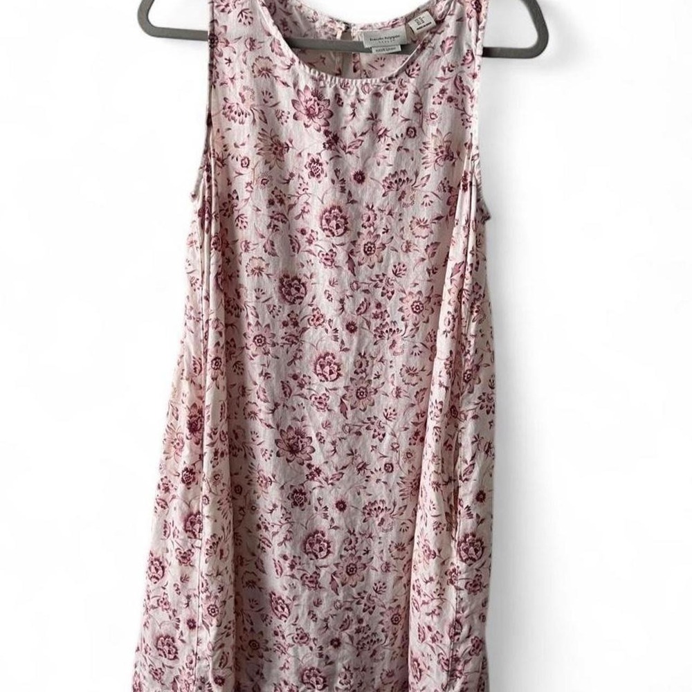 Haute Hippie 100% Linen Sleeveless Floral Dress with Pockets Women's Medium